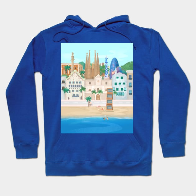 Barcelona city Hoodie by Petras